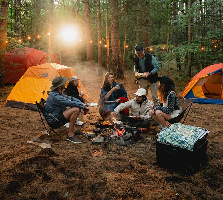 Camping gear equipment setup for hiking in Sri Lanka