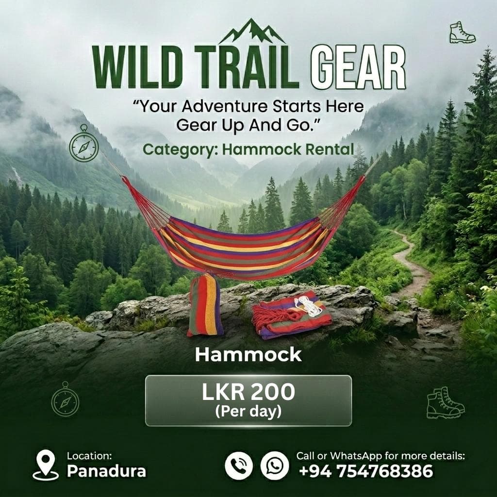 Hammock available for hiking gear rental in Sri Lanka