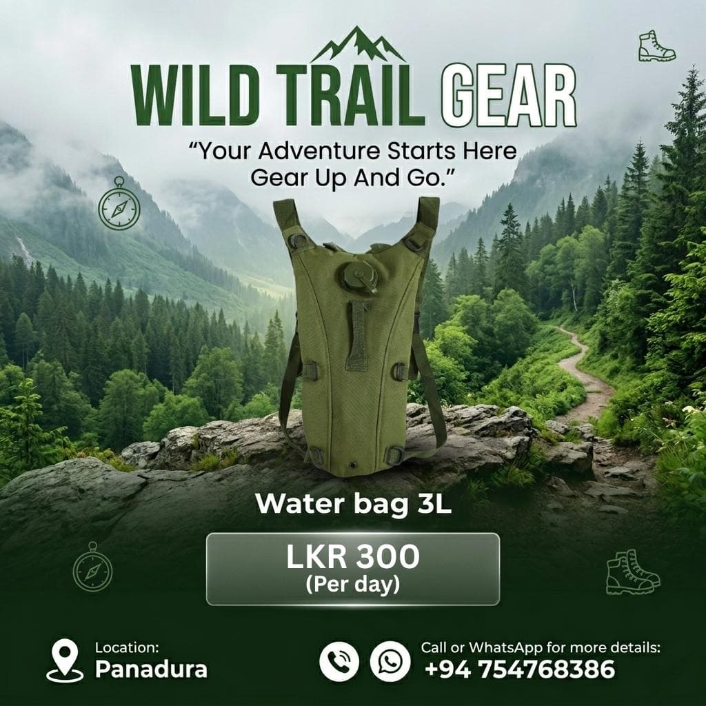 Water Bag 3L available for camping gear rental in Sri Lanka
